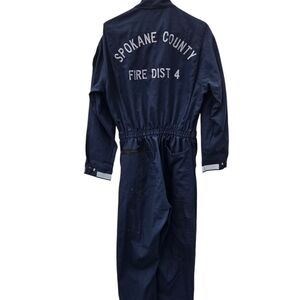 VINTAGE Navy Blue Firefighter  EMT Coveralls